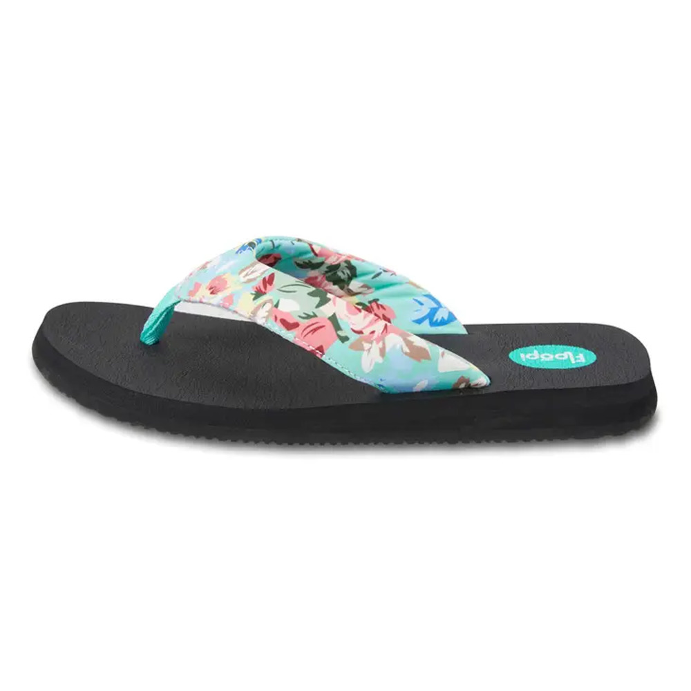 Women's Isabella Yoga Mat Teal Cottage Floral Flip Flop - Picture 2 of 4